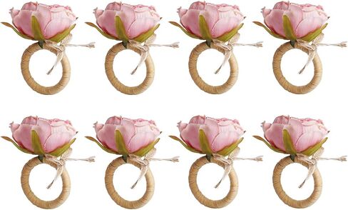 Napkin Rings Set of 8,Gold Napkin Ring Holders for Spring,Wedding,Easter, Birthday,Valentine,Holiday, Hotel, Dinner Party,Christmas and Table in Saudi Arabia
