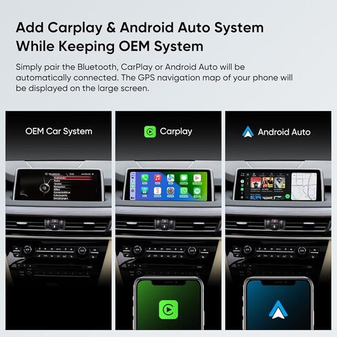 Carplay Android Auto لنظام BMW NBT 3 4 5 6 7 Series X1 X3 X4 X5 X6 2012-2016 ، ترقية ستيريو راديو السيارة الأصلي in Kuwait