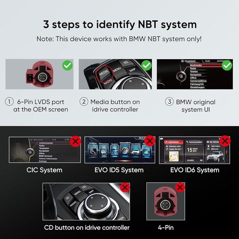 Carplay Android Auto لنظام BMW NBT 3 4 5 6 7 Series X1 X3 X4 X5 X6 2012-2016 ، ترقية ستيريو راديو السيارة الأصلي in Kuwait