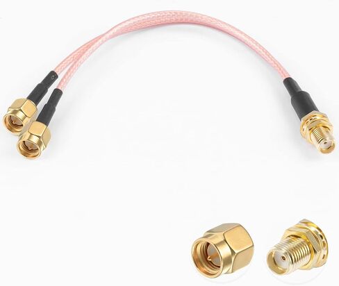 SMA Splitter Cable SMA Female to SMA Dual Male Connector Coaxial Cable 3 Way Splitter V-Type RG316 6"/15CM for 2G 3G 4G LTE Antenna Router Gateway Modem MiFi Mobile Hotspot in Saudi Arabia