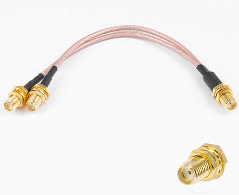 SMA Splitter Cable SMA Female to SMA Dual Male Connector Coaxial Cable 3 Way Splitter V-Type RG316 6"/15CM for 2G 3G 4G LTE Antenna Router Gateway Modem MiFi Mobile Hotspot in Saudi Arabia