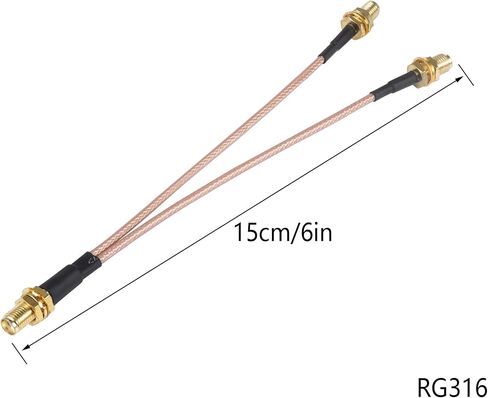 SMA Splitter Cable SMA Female to SMA Dual Male Connector Coaxial Cable 3 Way Splitter V-Type RG316 6"/15CM for 2G 3G 4G LTE Antenna Router Gateway Modem MiFi Mobile Hotspot in Saudi Arabia