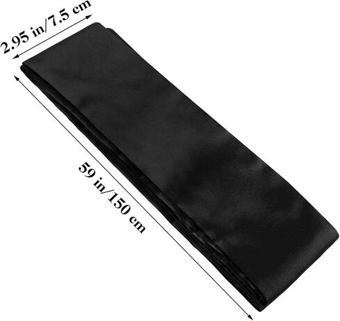 Satin Sleep Eye Mask, 150cm/59inch Adjustable Comfortable Soft Eye Shield Cover, Night Blackout Sleep Cooling Blindfold for Adult Travel Nap Meditation (Black) in Saudi Arabia