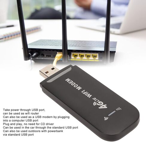 Network Router, 4G LTE USB Router, 2.4G Modem, Pocket Mobile Hotspot Support up to 150Mbps Speed, Up to 10 Users in Saudi Arabia