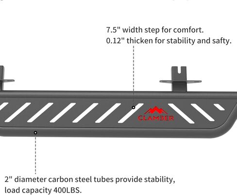 Running Boards for Ford Bronco 2021-2024 2 Door (NOT for Sport), Sand Textured Black Side Drop Steps Rock Slider with 5.6" Removable Steps, Off-Road and City-Life Two Modes Nerf Bars in Kuwait