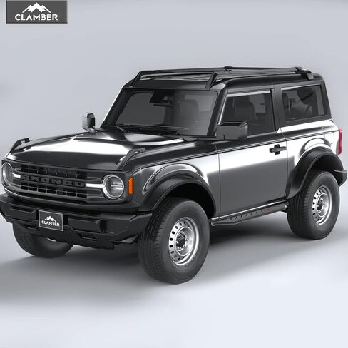 Running Boards for Ford Bronco 2021-2024 2 Door (NOT for Sport), Sand Textured Black Side Drop Steps Rock Slider with 5.6" Removable Steps, Off-Road and City-Life Two Modes Nerf Bars in Kuwait