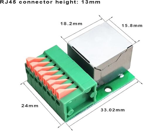 2 قطعة RJ45 إيثرنت توصيل محطة RJ45 8P8C أنثى إلى 8Pin محول محطة اندلاع، RJ45 نوع الضغط السريع موصل واجهة الشبكة بدون لحام مع لوحة PCB in Saudi Arabia