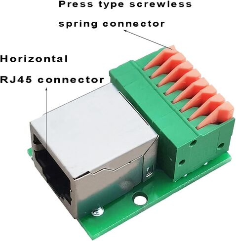 2 قطعة RJ45 إيثرنت توصيل محطة RJ45 8P8C أنثى إلى 8Pin محول محطة اندلاع، RJ45 نوع الضغط السريع موصل واجهة الشبكة بدون لحام مع لوحة PCB in Saudi Arabia