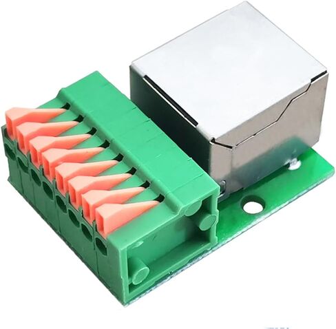 2 قطعة RJ45 إيثرنت توصيل محطة RJ45 8P8C أنثى إلى 8Pin محول محطة اندلاع، RJ45 نوع الضغط السريع موصل واجهة الشبكة بدون لحام مع لوحة PCB in Saudi Arabia