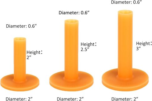 Dgwerko 6Pcs Rubber Golf Tee, T Shape Golf Practice Tees Driving Range and Outdoor Training, Mixed Size 2’’ 2.5’’ 3’’ for Practice Mat in Kuwait