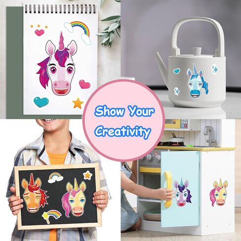 Aowplc 36 Pcs Make-A-Face Sticker Sheets Kids Party Favors Mix and Match Stickers with Dinosaurs, Mermaids, Unicorns, Horses, Farm & Sea Animals for Parties, Birthdays, Classroom Activities & Crafts in Saudi Arabia