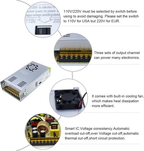 ALITOVE 5V 20A 100W AC إلى DC محول إمداد الطاقة محول محول LED سائق لWS2812B WS2811 WS2813 WS2801 APA102 LED قطاع بكسل ضوء نظام أمان كاميرا CCTV، تيار متردد 110 فولت/220 فولت in Kuwait