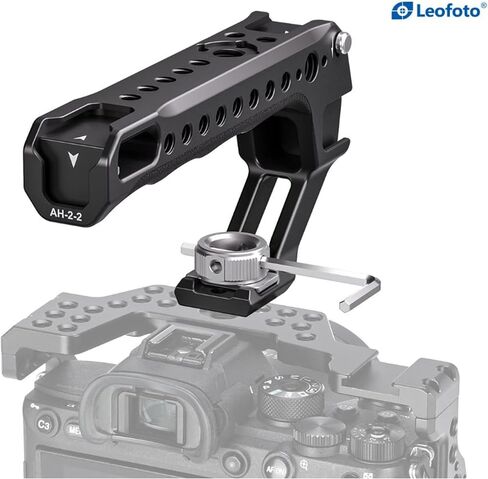 Leofoto AH-2 Camera Top Handle, ARRI Side Locating Sockets, Cold Shoe Mount, Multiple 1/4"-20 Accessory Sockets, Three Option Available (AH-2-2-ARRI) in Saudi Arabia