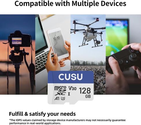 CUSU M30 128GB Micro SDXC Memory Card, Read Speed up to 95 MB/s, A1, UHS-I, Class 10, U3, V30 in Saudi Arabia