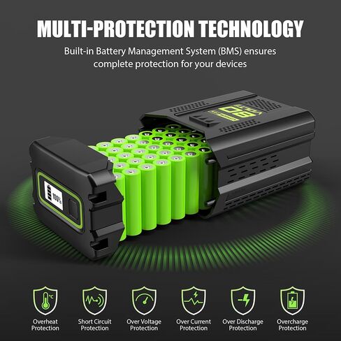 استبدال 80 فولت 3.5 أمبير في الساعة لبطارية Greenworks 80 فولت GBA80200 GBA80250 GBA80400 GBA80500 لأداة الطاقة اللاسلكية، بطارية ليثيوم أيون عالية السعة قابلة لإعادة الشحن in Kuwait