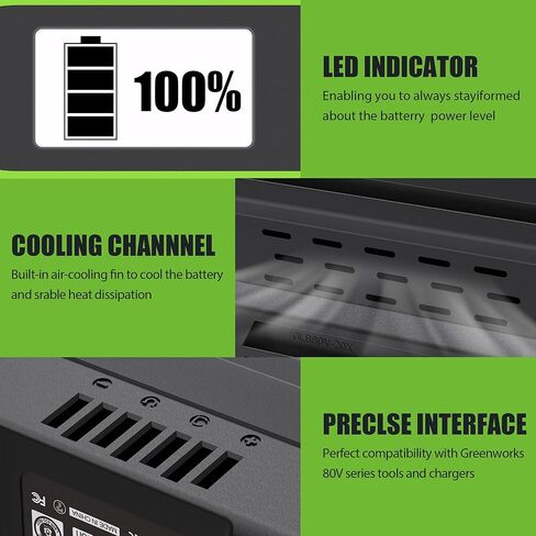 استبدال 80 فولت 3.5 أمبير في الساعة لبطارية Greenworks 80 فولت GBA80200 GBA80250 GBA80400 GBA80500 لأداة الطاقة اللاسلكية، بطارية ليثيوم أيون عالية السعة قابلة لإعادة الشحن in Kuwait