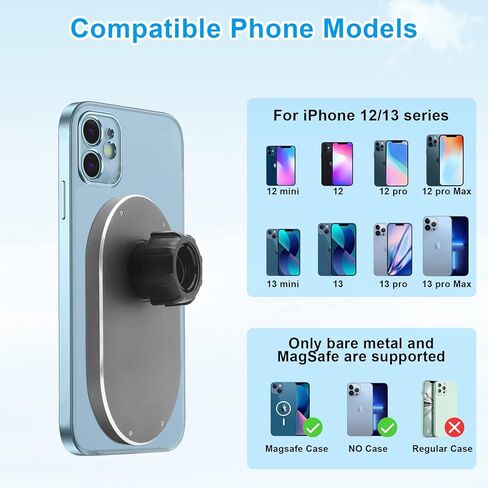 شاحن سيارة لاسلكي، شحن سريع بقدرة 15 وات، لشاحن السيارة Magsafe، حامل فتحة تهوية تلقائية متوافق مع هواتف iPhone 13/12 Series والحافظات المغناطيسية، أسود in Kuwait