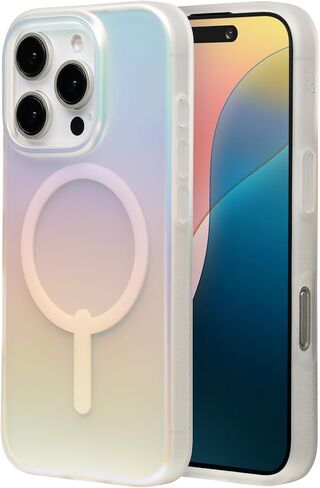 ZAGG Milan Snap Case for iPhone 16 Pro - Color Changing Finish, MagSafe & Wireless Charging Compatible, 13ft Drop Protection, Graphene Reinforced, Eco-Friendly, Matte Iridescent in Saudi Arabia