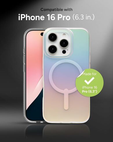 ZAGG Milan Snap Case for iPhone 16 Pro - Color Changing Finish, MagSafe & Wireless Charging Compatible, 13ft Drop Protection, Graphene Reinforced, Eco-Friendly, Matte Iridescent in Saudi Arabia