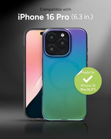 ZAGG Milan Snap Case for iPhone 16 Pro - Color Changing Finish, MagSafe & Wireless Charging Compatible, 13ft Drop Protection, Graphene Reinforced, Eco-Friendly, Matte Iridescent in Saudi Arabia