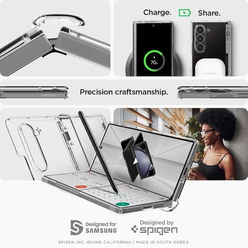 Spigen Ultra Hybrid Pro Designed for Galaxy Z Fold 6 Case (2024) [Hinge Protection] [Anti-Yellowing] - Crystal Clear in Saudi Arabia