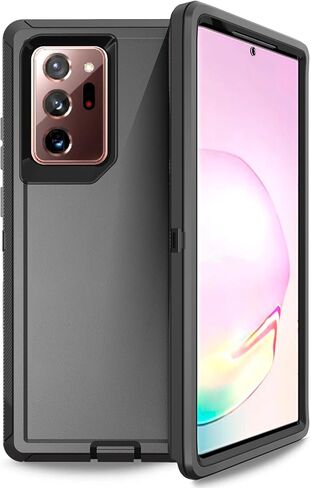 Anloes Case for Samsung Galaxy Note 20 5G, Phone Case Heavy Duty Shockproof Rugged Defender Protective, 3 in 1 Bumper Cover(Without Built-in Screen Protector) (Black) in Saudi Arabia