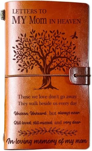 Memorial Gifts for Loss of Mom Letter to Mom in Heaven Leather Journal, Sympathy Gifts for Loss of Mom Bereavement Gifts, Remembrance Funeral Condolence Gifts for Loss of Mother in Saudi Arabia