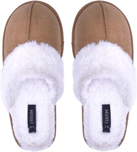 Millffy Nordic Style Faux Fur Trim Rabbit fur Hair Women's Suede Slippers Memory Foam comfy Indoor eva Slipper in Saudi Arabia