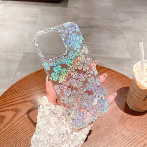 J.west iPhone 14 Pro Max Case - Luxury Sparkle Clear Leopard Print Soft Silicone Cover for Girls & Women (6.7" Cheetah) in Kuwait