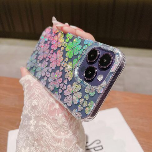 J.west iPhone 14 Pro Max Case - Luxury Sparkle Clear Leopard Print Soft Silicone Cover for Girls & Women (6.7" Cheetah) in Kuwait