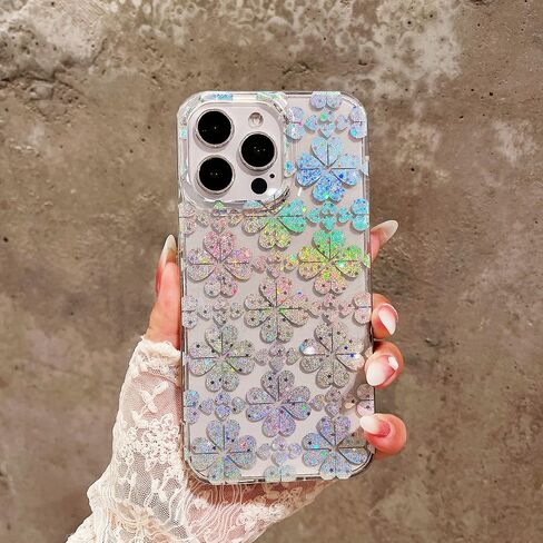 J.west iPhone 14 Pro Max Case - Luxury Sparkle Clear Leopard Print Soft Silicone Cover for Girls & Women (6.7" Cheetah) in Kuwait
