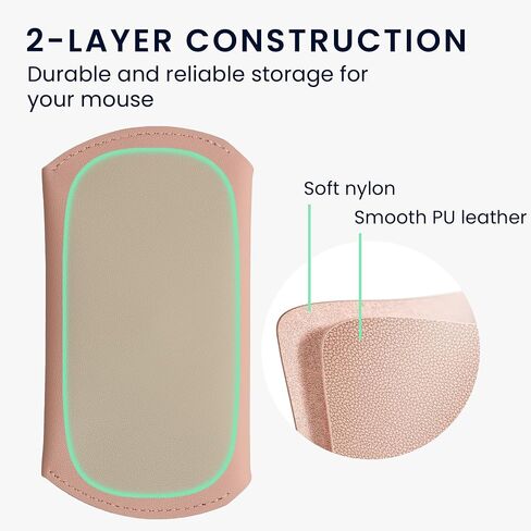حقيبة ماوس kwmobile متوافقة مع Apple Magic Mouse 1 / Magic Mouse 2 / Logitech Pebble Wireless Case - Bluetooth Mouse PU Leather Case - أسود in Saudi Arabia