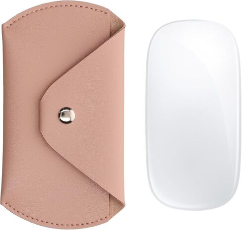 حقيبة ماوس kwmobile متوافقة مع Apple Magic Mouse 1 / Magic Mouse 2 / Logitech Pebble Wireless Case - Bluetooth Mouse PU Leather Case - أسود in Saudi Arabia