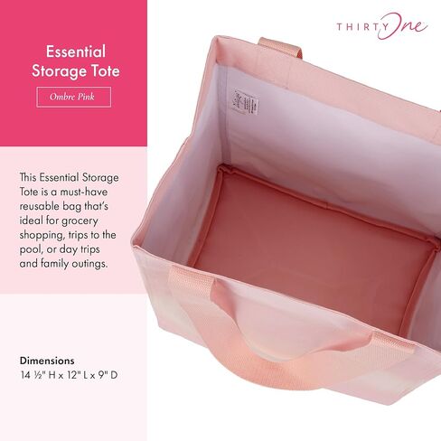 حقيبة حمل للتخزين الأساسية من THIRTY-ONE Gifts، حقيبة حمل قابلة لإعادة الاستخدام للبقالة والسفر والتخزين in Kuwait