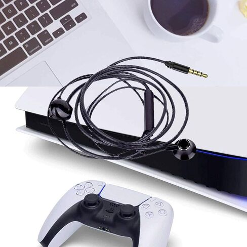 S&H 3.5MM Gaming Earbuds for PS4, PS5, New Xbox One, Cellphones, PC, Laptop, Earphones Wired Stereo Bass in-Ear HiFi Stereo Headphones with Microphone and Volume-Control (Black) in Saudi Arabia