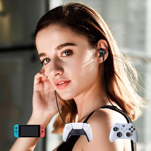 S&H 3.5MM Gaming Earbuds for PS4, PS5, New Xbox One, Cellphones, PC, Laptop, Earphones Wired Stereo Bass in-Ear HiFi Stereo Headphones with Microphone and Volume-Control (Black) in Saudi Arabia