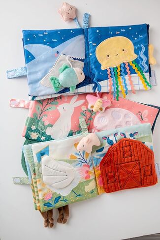 Stephen Joseph, Soft Fabric Book, Soft Activity Baby Book - 6 Sensory Filled Pages, Sensory Toys for Babies and Toddlers, Garden in Saudi Arabia