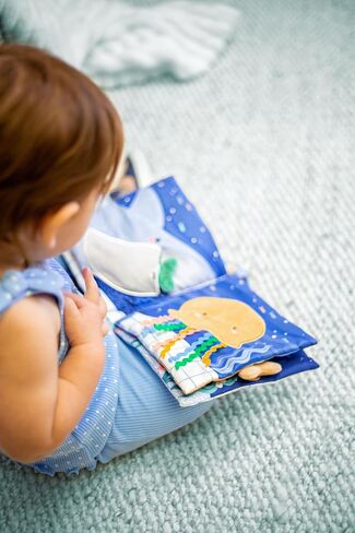 Stephen Joseph, Soft Fabric Book, Soft Activity Baby Book - 6 Sensory Filled Pages, Sensory Toys for Babies and Toddlers, Garden in Saudi Arabia