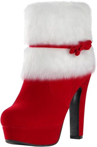 MRKEWUNEY Women's Christmas Ankle Boots in Kuwait