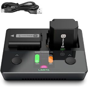 NP-FZ100 NP-FW50 NP-BX1 Fast Camera Battery Charger 25W Dual Port Charging Station Compatible with Sony Batteries Cyber-Shot DSC-RX100 Bluetooth and OTA Support APP Connection