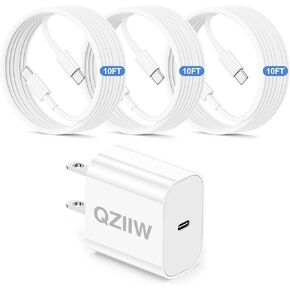 60W USB C to USB C Cable 10ft,3 Pack-Extra Long iPhone 15/16 Charger Cord, Type C to Type C Cable Fast Charging for Apple iPhone 15/16 /Pro Max/Plus,MacBook Air/Pro,iPad Pro/Samsung Galaxy S24