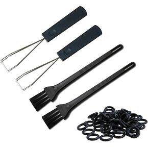 Akwox Keycap Puller Cleaning Tool + Rubber O-Ring Sound Dampeners, 2 PCS Keycap Puller, 2 Cleaning Brush & 140 PCS Rubber O-Ring for Mechnial Keyboard Cherry MX Key Switch