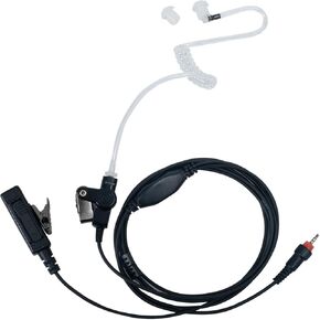 CLP1010 Earpiece for Motorola Radio CLP1040 CLP1060 2 Wire Surveillance Kit CLP Single Pin Covert Acoustic Tube Headset with PTT Mic, Replace for HKLN4455 HKLN4487 HKLN4603