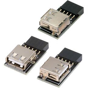 xiwai USB 2.0 Front Panel Adapter 3pcs/Set Extend Motherboard 9Pin/10Pin Female to Dual USB Standard-A Female Vertical Horizontal Angled 90 Degree Header Extension Adapter
