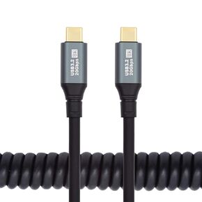 xiwai USB4 Stretch Type-C Male to Female Extension Cord, Keyboard Coiled USB-C Charger Data Cable 20Gbps 100W 8K for Laptop Tablet