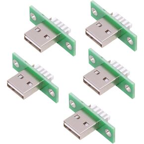 xiwai Micro-USB 5Pin Female Type-B DIY OEM Socket Connector Panel Mount Type with PC Board USB 2.0 Pinout 5pcs/Set in Saudi Arabia