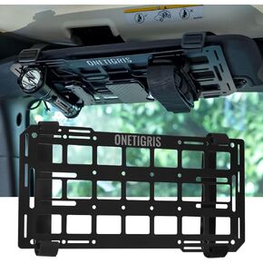 OneTigris Car Visor Organizer - Tactical Sun Visor Organizer, Auto Interior Accessories for Vehicle, SUV, Truck, Multifunctional Rigid MOLLE Panel Accessories Holder, Carbon Fiber