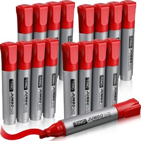 16 Pcs Jumbo Size Permanent Markers Bulk Large Permanent Markers Pens Chisel Tip Jumbo Markers Pens Thick Permanent Markers Waterproof Permanent Markers Set Huge Poster Markers (Multicolor)