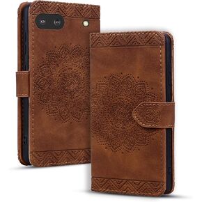 Flip Case for iPhone 15 Pro Max 6.7 Inch Cover, Vintage Premium PU Leather Wallet Phone Case with Mandala Embossed Design Cover for iPhone 15 Pro Max 6.7" - Red