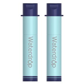 Waterdrop Water Filter Straw, Water Purifier Survival for Camping, Travel, Backpacking and Emergency Preparedness, Water Filtration System Survival, 3 Pack, Light Blue